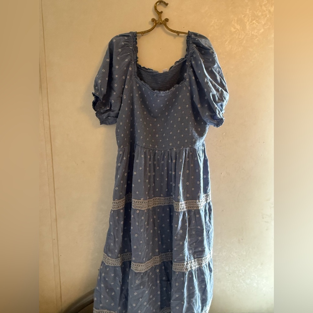 Old Navy Blue Puff Sleeve Dress